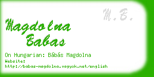 magdolna babas business card