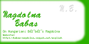 magdolna babas business card